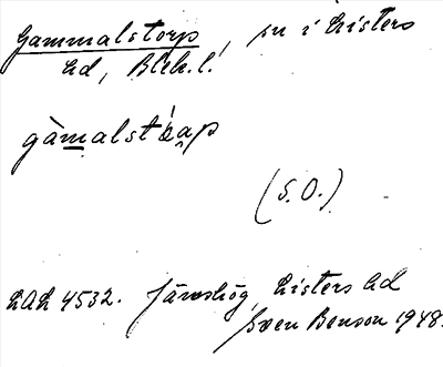 Bild på arkivkortet för arkivposten Gammalstorp
