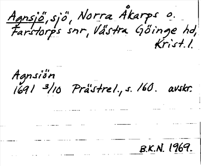 Bild på arkivkortet för arkivposten Agnsjö
