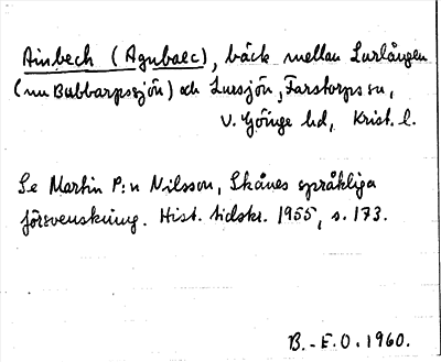 Bild på arkivkortet för arkivposten Ainbech (Agnbalc)