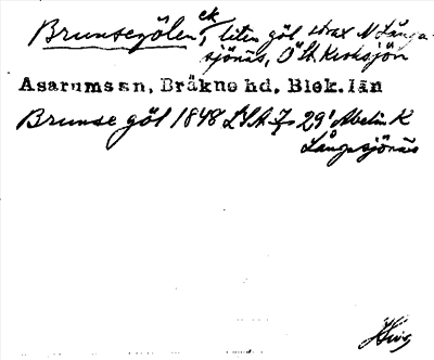 Bild på arkivkortet för arkivposten Brunsegölen