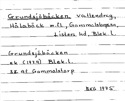 Bild på arkivkortet för arkivposten Grundsjöbäcken