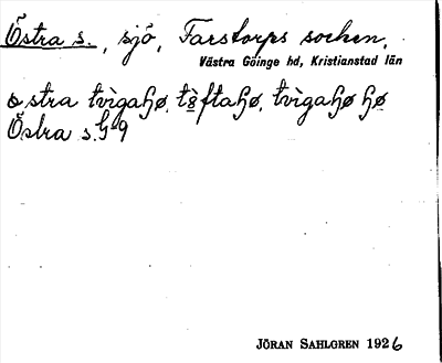 Bild på arkivkortet för arkivposten Östra s.
