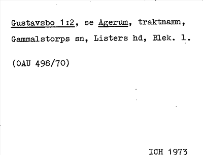 Bild på arkivkortet för arkivposten Gustavsbo, Agerum