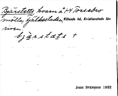 Bild på arkivkortet för arkivposten Bjärstetts