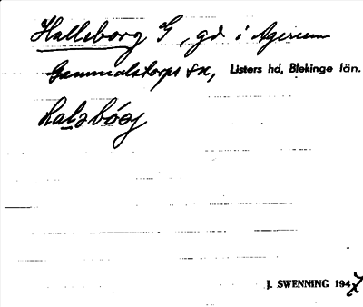 Bild på arkivkortet för arkivposten Halleborg