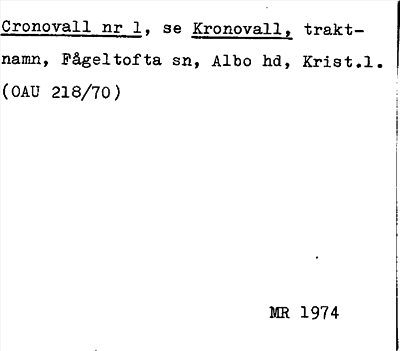 Bild på arkivkortet för arkivposten Cronovall, se Kronovall