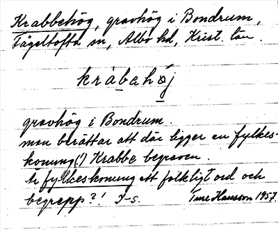 Bild på arkivkortet för arkivposten Krabbehög