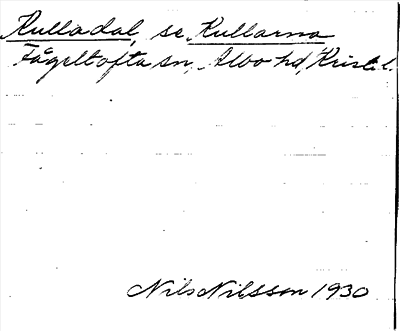 Bild på arkivkortet för arkivposten Kulladal, se Kullarna