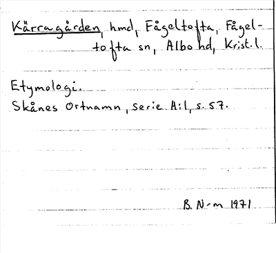 Bild på arkivkortet för arkivposten Kärragården