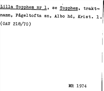 Bild på arkivkortet för arkivposten Lilla Topphem, se Topphem