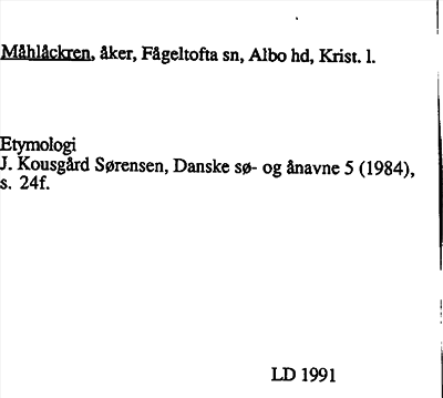 Bild på arkivkortet för arkivposten Måhlåckren