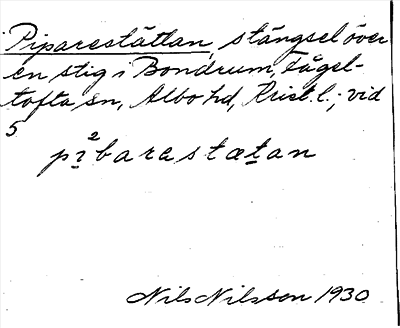 Bild på arkivkortet för arkivposten Piparestättan