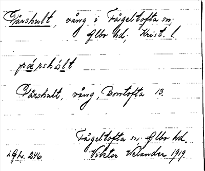 Bild på arkivkortet för arkivposten Pärshult