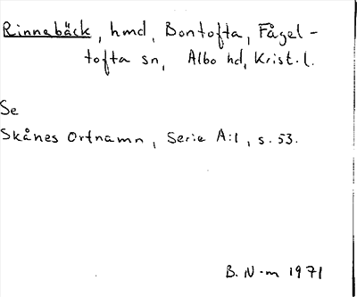 Bild på arkivkortet för arkivposten Rinnebäck