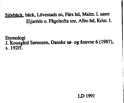Bild på arkivkortet för arkivposten Sjörbäck