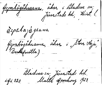 Bild på arkivkortet för arkivposten Aspehögåkrarna