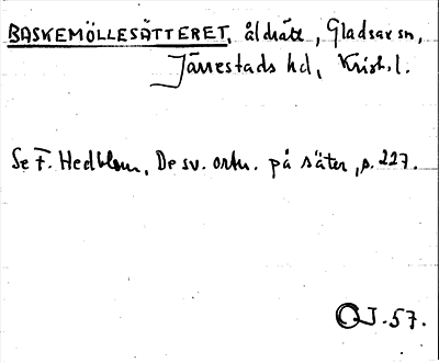 Bild på arkivkortet för arkivposten Baskemöllesätteret