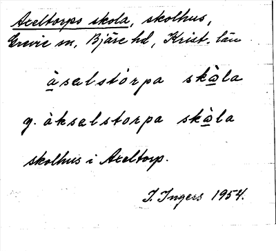 Bild på arkivkortet för arkivposten Axeltorps skola