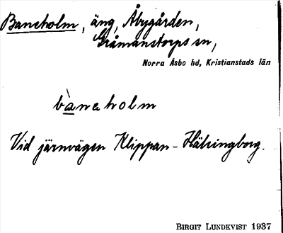 Bild på arkivkortet för arkivposten Baneholm