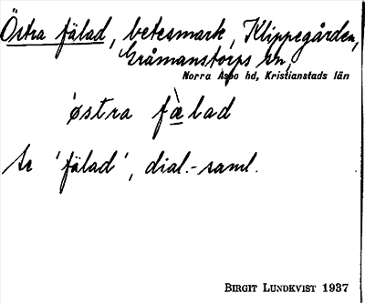 Bild på arkivkortet för arkivposten Östra fälad