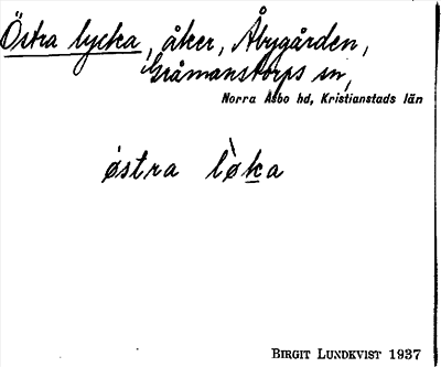 Bild på arkivkortet för arkivposten Östra lycka