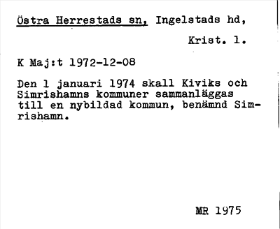 Bild på arkivkortet för arkivposten Östra Herrestads sn