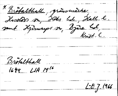 Bild på arkivkortet för arkivposten *Brötalthall