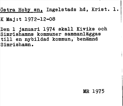 Bild på arkivkortet för arkivposten Östra Hoby sn