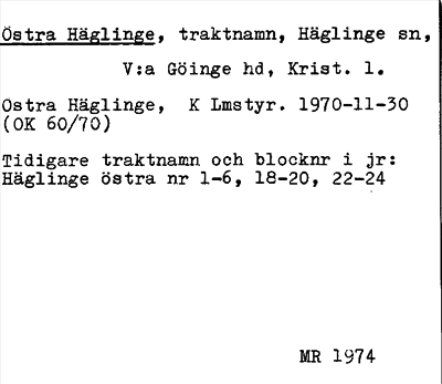 Bild på arkivkortet för arkivposten Östra Häglinge