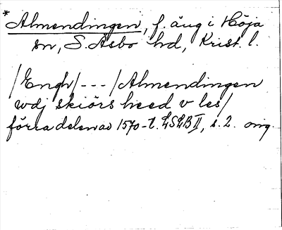 Bild på arkivkortet för arkivposten *Almendingen