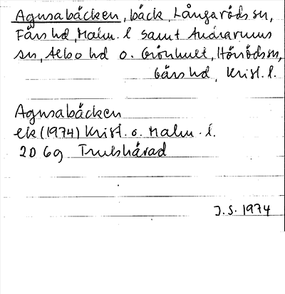 Bild på arkivkortet för arkivposten Agusabäcken