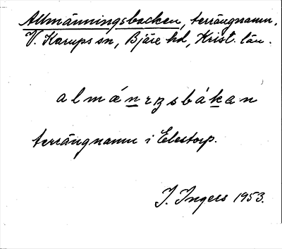 Bild på arkivkortet för arkivposten Allmänningsbacken