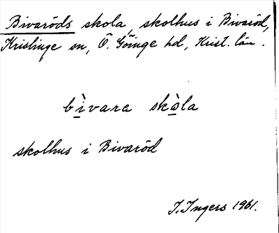 Bild på arkivkortet för arkivposten Bivaröds skola
