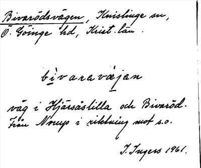 Bild på arkivkortet för arkivposten Bivarödsvägen