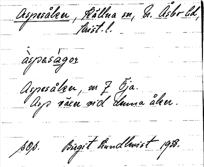 Bild på arkivkortet för arkivposten Aspesåker