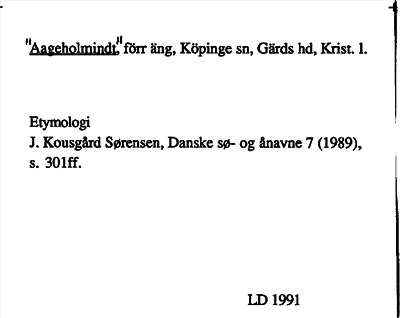 Bild på arkivkortet för arkivposten »Aageholmindt»