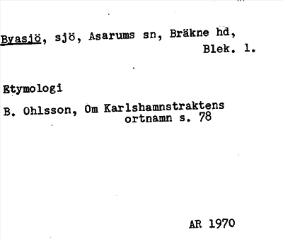 Bild på arkivkortet för arkivposten Byasjö