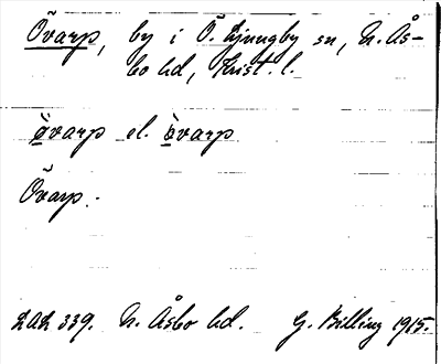 Bild på arkivkortet för arkivposten Övarp