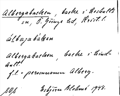 Bild på arkivkortet för arkivposten Albergabacken