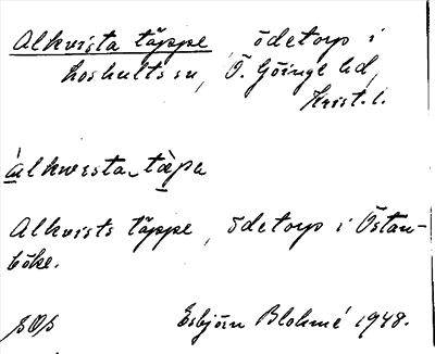 Bild på arkivkortet för arkivposten Alkvista täppe