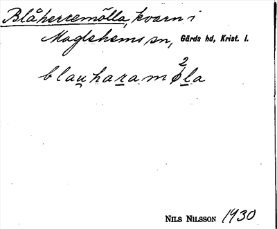 Bild på arkivkortet för arkivposten Blåherremölla