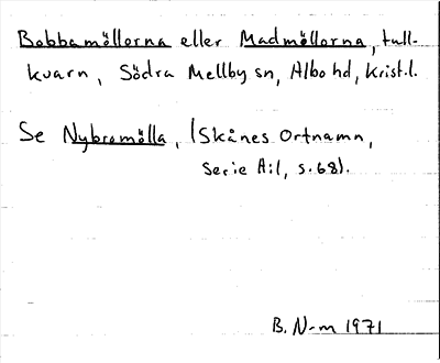 Bild på arkivkortet för arkivposten Bobbamöllorna eller Madmöllorna, se Nybromölla