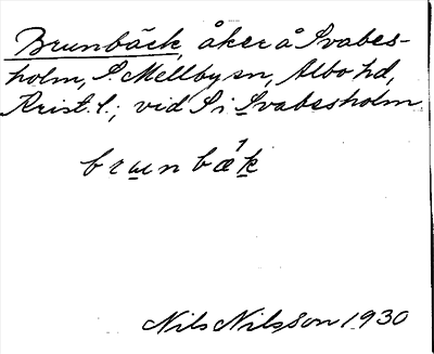 Bild på arkivkortet för arkivposten Brunbäck