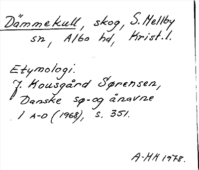 Bild på arkivkortet för arkivposten Dämmekull