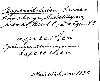 Bild på arkivkortet för arkivposten Esperödsliden