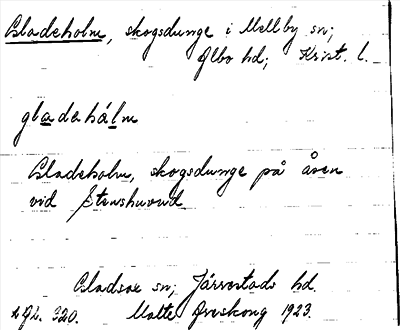 Bild på arkivkortet för arkivposten Gladeholm