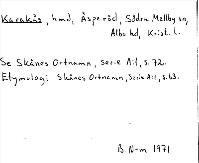 Bild på arkivkortet för arkivposten Karakås