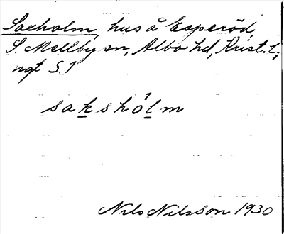 Bild på arkivkortet för arkivposten Saxholm