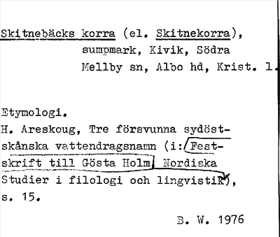 Bild på arkivkortet för arkivposten Skitnebäcks korra (el. Skitnekorra)