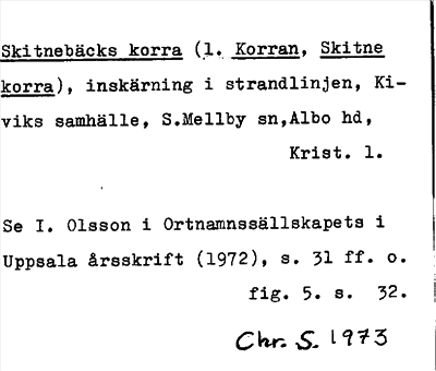 Bild på arkivkortet för arkivposten Skitnebäcks korra (l. Korran, Skitne Korra)